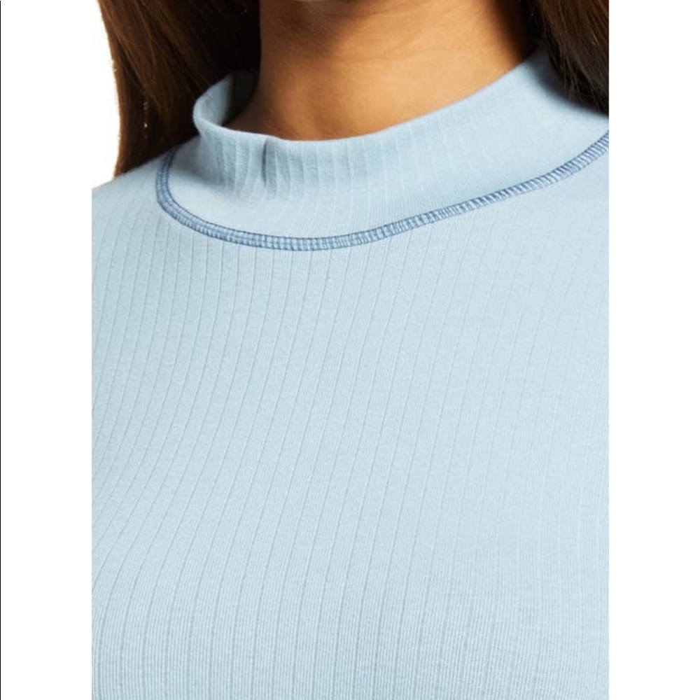 FREE PEOPLE BOHO KNIT TOP PULLOVER LONG SLEEVES MOCK NECK TEE A2C - Picture 5 of 16